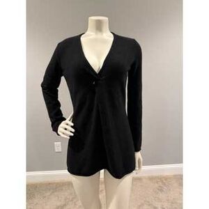 Black Cashmere V Neck Sweater Sz.XL Enzo Mantovani Brand Cashmere